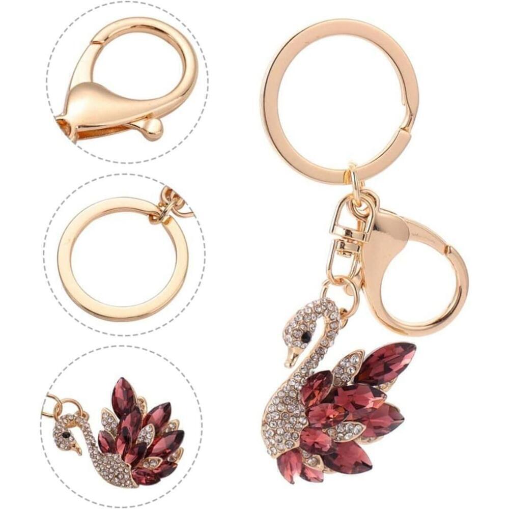 Swan Shaped Keychain In Brown - Picture 8 of 9